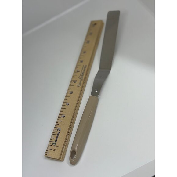 Vintage Flint Arrowhead Spatula 12.5" Stainless Steel Acrylic Handle USA MCM - Picture 8 of 8